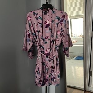 Silky pink flower Victoria secret robe
